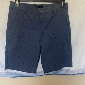Navy Patterned Men's Shorts